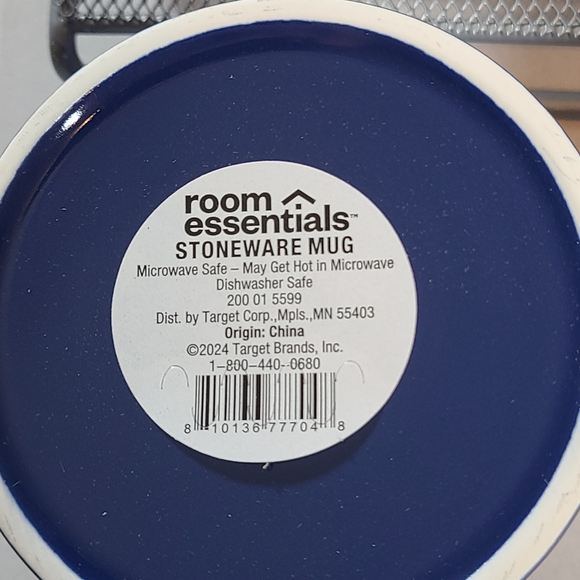 Room Essentials Blue Stoneware Mug 2 Piece Cool Dad NIB - Picture 3 of 4